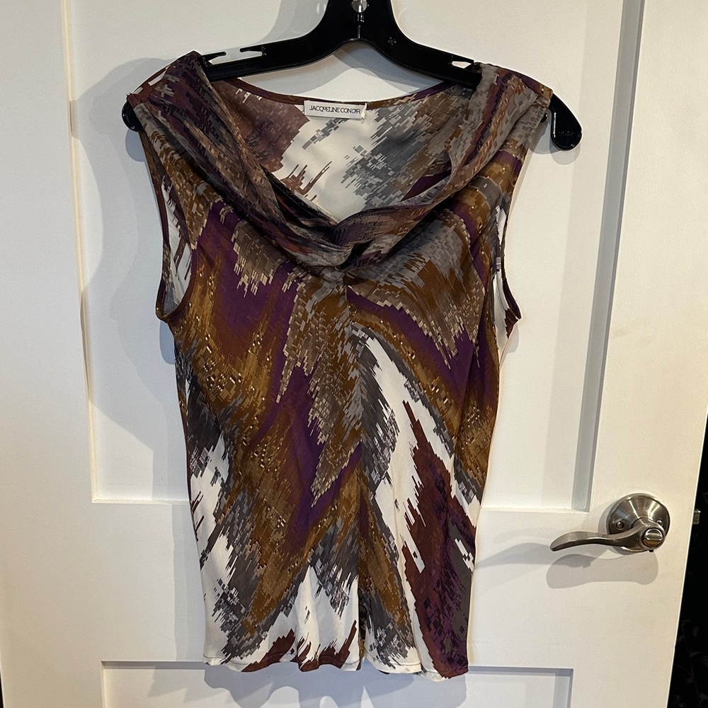 100% silk Multicolor Sleeveless Top